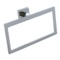 Modern Rectangular Chromed Brass and Cromall Towel Ring